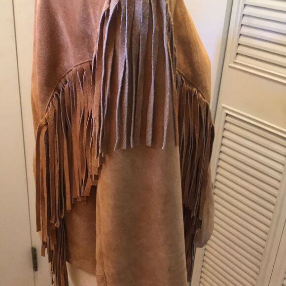 Carroll original wear leather tassel fringe western rodeo jacket coat Y2K M fall - Picture 7 of 14